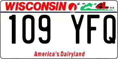 WI license plate 109YFQ