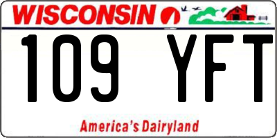 WI license plate 109YFT