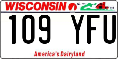 WI license plate 109YFU