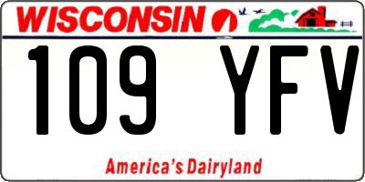 WI license plate 109YFV
