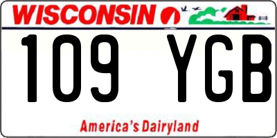 WI license plate 109YGB