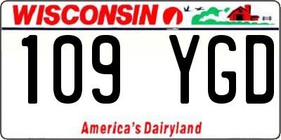 WI license plate 109YGD