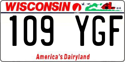 WI license plate 109YGF