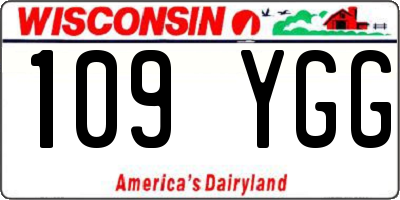 WI license plate 109YGG