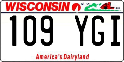 WI license plate 109YGI