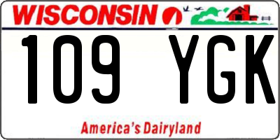 WI license plate 109YGK