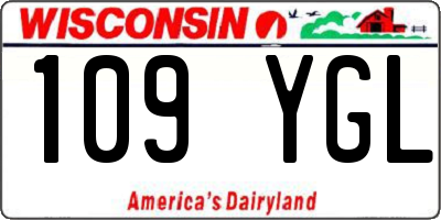 WI license plate 109YGL