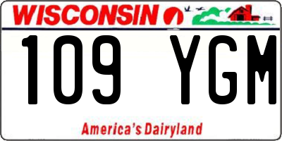 WI license plate 109YGM