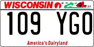 WI license plate 109YGO