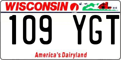 WI license plate 109YGT