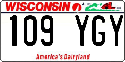 WI license plate 109YGY