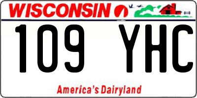 WI license plate 109YHC