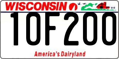 WI license plate 10F200