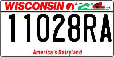 WI license plate 11028RA