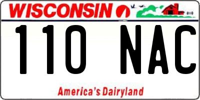 WI license plate 110NAC