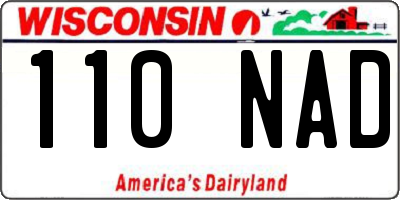 WI license plate 110NAD