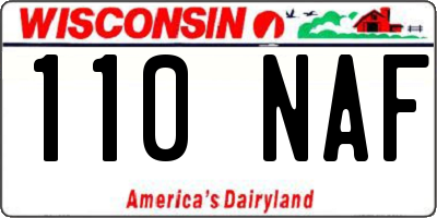 WI license plate 110NAF