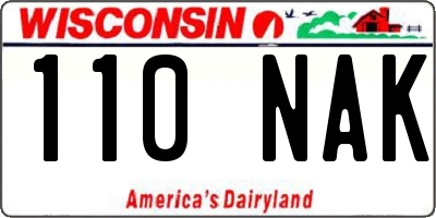 WI license plate 110NAK