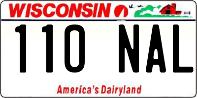 WI license plate 110NAL