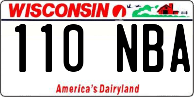 WI license plate 110NBA