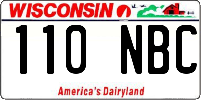 WI license plate 110NBC