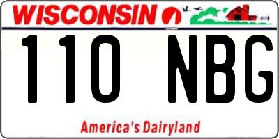 WI license plate 110NBG