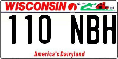 WI license plate 110NBH