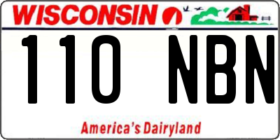 WI license plate 110NBN