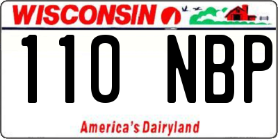 WI license plate 110NBP