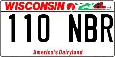 WI license plate 110NBR