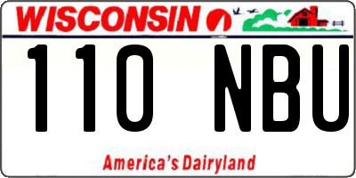 WI license plate 110NBU