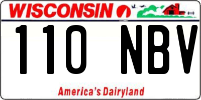 WI license plate 110NBV
