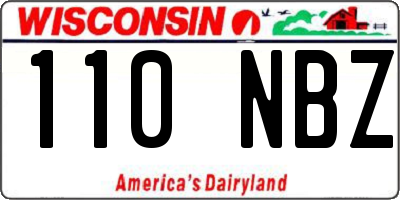 WI license plate 110NBZ