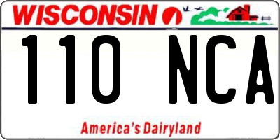 WI license plate 110NCA