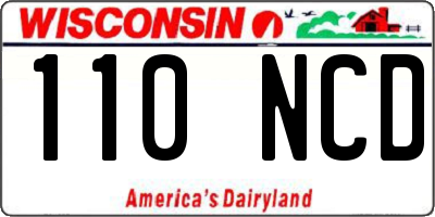 WI license plate 110NCD