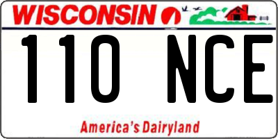 WI license plate 110NCE