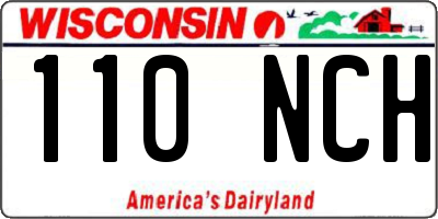 WI license plate 110NCH