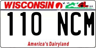 WI license plate 110NCM