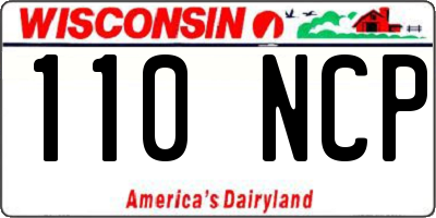 WI license plate 110NCP