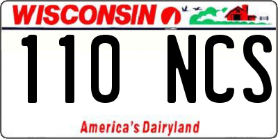 WI license plate 110NCS