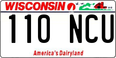 WI license plate 110NCU