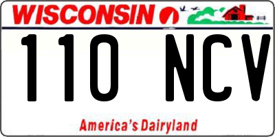 WI license plate 110NCV