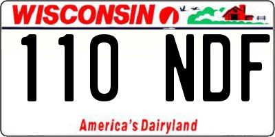 WI license plate 110NDF