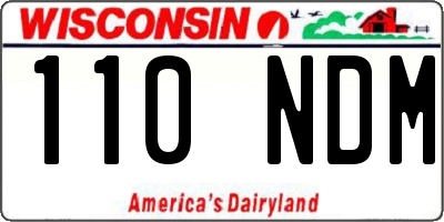 WI license plate 110NDM