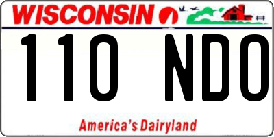 WI license plate 110NDO