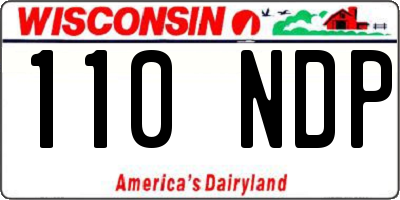 WI license plate 110NDP
