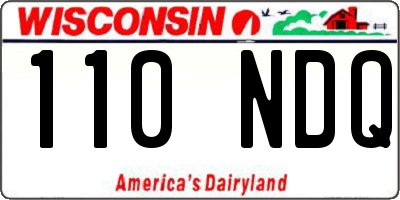 WI license plate 110NDQ