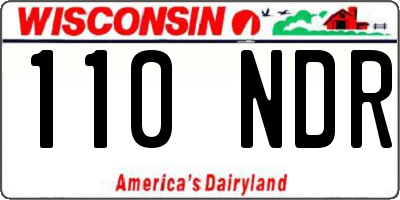 WI license plate 110NDR