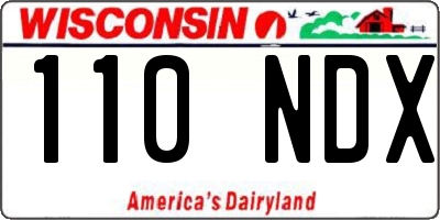 WI license plate 110NDX