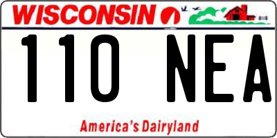 WI license plate 110NEA